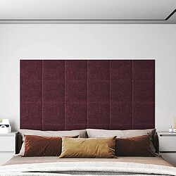 vidaXL Panneaux muraux 12 pcs Violet 30x30 cm Tissu 1,08 m²