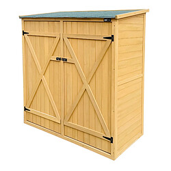 AXI Casper Armoire de jardin en bois brun | Armoire Exterieur, Armoire à outils / Meuble Exterieur Rangement pour le jardin avec 2 étagères fixes | 149 x 78 x 164 cm