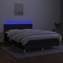 Avis vidaXL Sommier à lattes de lit avec matelas LED Noir 140x190 cm Tissu