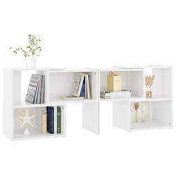 Maison Chic Meuble TV scandinave - Banc TV pour salon Blanc brillant 104x30x52 cm Aggloméré -MN95310 pas cher