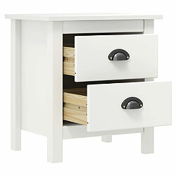 Avis Maison Chic Table de chevet avec 2 tiroirs, Table de Nuit, Blanc 46x35x49,5 cm Bois de pin solide