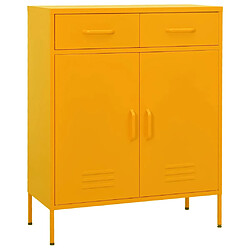 vidaXL Armoire de rangement Jaune moutarde 80x35x101,5 cm Acier 