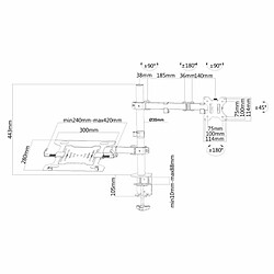 Support de table d'écran Neomounts FPMA-D550NOTEBOOK Noir 32"