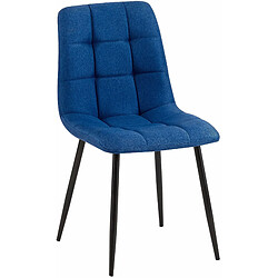 Avis Decoshop26 Lot de 4 chaises de salle à manger en tissu bleu pieds métal noir design moderne et confortable CDS10410