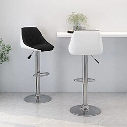 vidaXL Tabourets de bar lot de 2 noir et blanc similicuir 