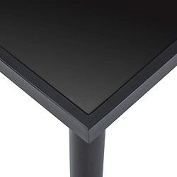 Avis vidaXL Table à manger Noir 180x90x75 cm Verre trempé