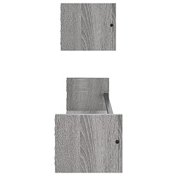 Maison Chic Lot de 2 Étagères murales,Étagère Rangement flottate avec barres sonoma gris 80x16x14 cm -MN89168 pas cher