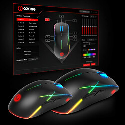 Acheter Souris gamer ambidextre Ozone NeonX50 , ARGB, 3200 dpi, avec 8 boutons + Logiciel