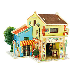 Acheter Puzzle 3d en bois miniature 1/24 bricolage kit de maison de poupée modèle Chinatown en Malaisie