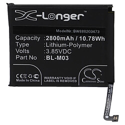 vhbw Batterie remplacement pour LG BL-M03, EAC64791001 pour téléphone portable (2800mAh, 3,85V, Li-polymère) 