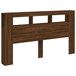 Avis Maison Chic Tête de lit scandinave à LED,meuble de chambre chêne marron 180x18,5x103,5cm bois ingénierie -MN79537