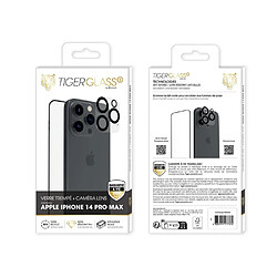 Tiger Pack Protecteur de caméra + Protège-écran pour iPhone 14 Pro Max Verre Recyclé Transparent