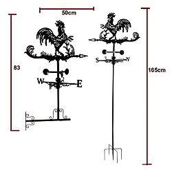 Coq En Fonte Girouette Vent Direction Direction Indicateur Jardin Cour Pôle Artisanat Décor Ornements