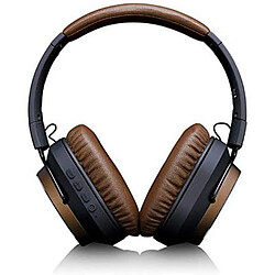 Lenco casque sans fil Bluetooth marron noir 