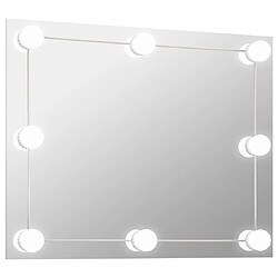 Maison Chic Miroir mural Rectangulaire | Miroir Décoration sans cadre avec lampes LED pour Maison Salle de Bain Verre -GKD52792