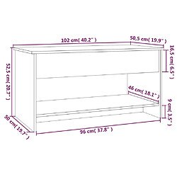 vidaXL Table basse noir 102x50x52,5 cm bois d'ingénierie pas cher