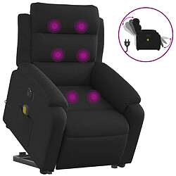 Maison Chic Fauteuil Relax pour salon, Fauteuil inclinable de massage électrique Noir Tissu -GKD84705