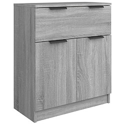 Maison Chic Ensemble de 3 Buffets,commode,console pour rangement Sonoma gris Bois d'ingénierie -MN33453 pas cher