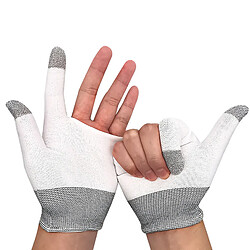 Gants de jeu Accessoires de jeu Deux doigts Sleeve Press Écran tactile Sensible Respirant - Blanc