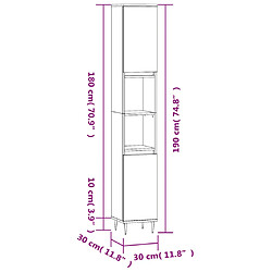 vidaXL Armoire de salle de bain blanc brillant 30x30x190 cm pas cher