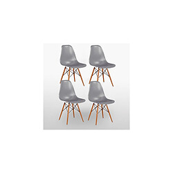 Life Interiors Chaise Rétro Eiffel (Gris LOT DE 4) 