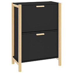 vidaXL Armoire à chaussures Noir 57,5x33x80 cm Bois d'ingénierie