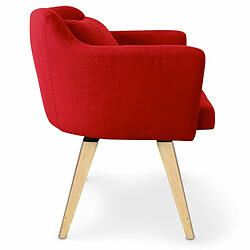 Paris Prix Fauteuil Scandinave en Tissu Delante 67cm Rouge