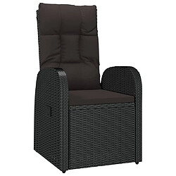 Avis Maison Chic Lot de 2 Chaise inclinable de jardin + coussin - Fauteuil d'extérieurs Résine tressée Noir -MN32589