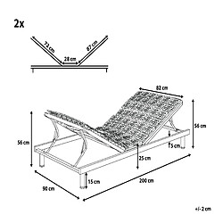 Beliani Set de 2 sommiers à lattes réglables manuellement 180 x 200 cm STAR