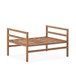 Repose-pied Thai Natura Blanc Naturel bois de teck 78 x 44 x 60 cm pas cher