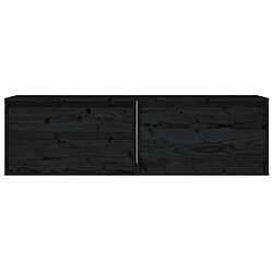 Acheter vidaXL Armoires murales 2 pcs Noir 60x30x35 cm Bois de pin massif