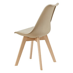 Lot de 2 Chaises de Salle à Manger Milano Similicuir Effet Hêtre Beige [en.casa] pas cher