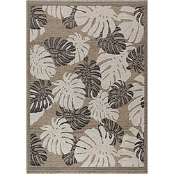 Jardindeco Tapis intérieur extérieur aspect jute noir Tijuana 9062 noir 230 x 160 cm.