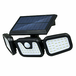 Justgreenbox Applique murale à énergie solaire Capteur de mouvement PIR 3 modes d'éclairage Lampe d'inondation pliable à 3 têtes - T6112211963099 