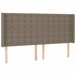 Maison Chic Tête de lit scandinave avec oreilles,meuble de chambre Taupe 163x16x118/128 cm Tissu -MN86260