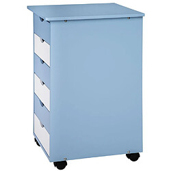 Helloshop26 Bureau enfant avec caisson meuble bleu 0508095 pas cher