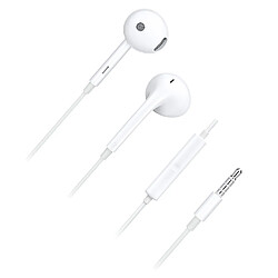 Écouteurs Intra-auriculaire filaire sport Stéréo Ecouteurs Intra-auriculaires, Casque HiFi Avec 1.2m Câble anti-déchirure et Durable pour Sport Voyage - Blanc