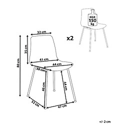 Avis Beliani Chaise de salle à manger Set de 2 Gris clair LOOMIS