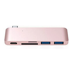 Satechi Hub Type-C avec 2 Ports USB 3.0 et 2 Lecteurs Carte SD/Micro SD Rose pas cher