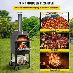 Machine à Pizza Portable Four à Pizza Pour L'extérieur 300? 458x464x1418mm - Fonte Acier Inox, Pour Cuisson en Plein Air Cour Camping Parc