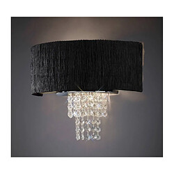 Luminaire Center Applique murale Nerissa avec Abat jour noir 2 Ampoules chrome poli/cristal