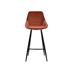 Acheter Vente-Unique Lot de 2 tabourets de bar - Velours - Terracotta - MASURIE