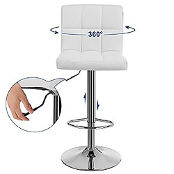 Acheter Songmics Lot de 2 Tabourets de Bar avec Dossier Blanc LJB64W