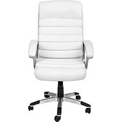 Helloshop26 Fauteuil chaise siège de direction rembourrage ondulé blanc 08_0000372