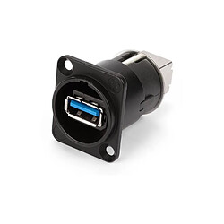 Perel Neutrik - changeur de genre usb 3.0 réversible (type usb a et usb b) - boîtier nickelé type d 