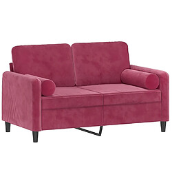 Avis Maison Chic Canapé 2 places avec oreillers,Sofa de Salon,Canapé droit bordeaux 120 cm velours -GKD795185