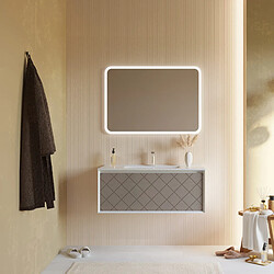 Kiamami Valentina ARMOIRE DE SALLE DE BAIN MURALE DE 100 CM EN GRIS CLAIR AVEC MIROIR À LED | MIAMI 