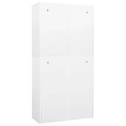 Acheter vidaXL Armoire de bureau Blanc 90x40x180 cm Acier et verre trempé