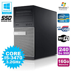 PC Tour Dell Optiplex 790 I5-3470 3.2Ghz 16Go 240Go SSD DVD WIFI Win 7 · Occasion 