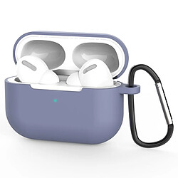 Wewoo Coque Pour AirPods Pro 3 Housse de protection en silicone écouteurs sans fil avec trou lanière et mousqueton gris 